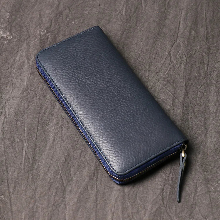Oil Leather Long Wallet Clutch Bag Coin Purse Mobile Phone Bag