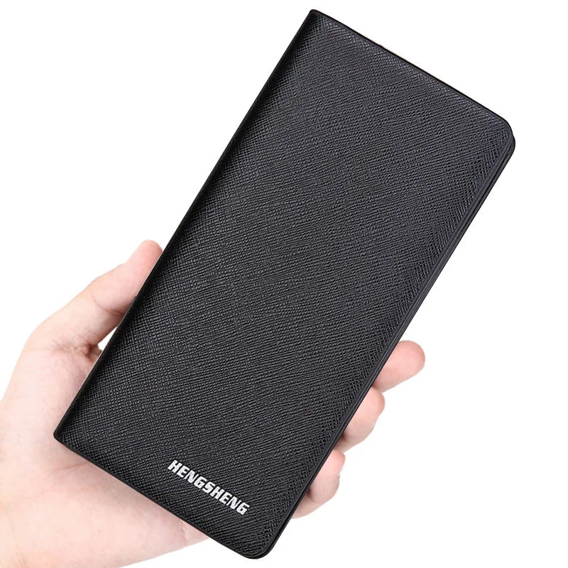 Men's Short Wallet Cross Pattern Multi-Card Large Capacity Wallet