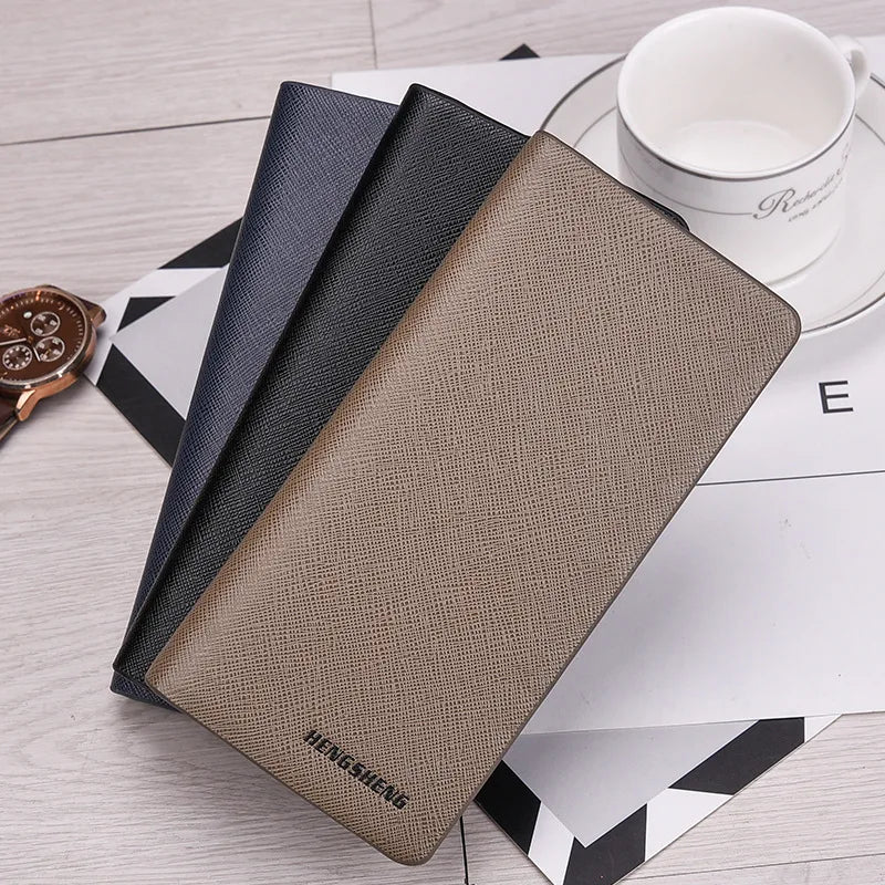 Men's Short Wallet Cross Pattern Multi-Card Large Capacity Wallet