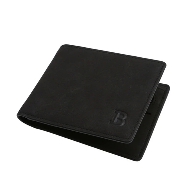 Men's Smooth Leather Cross-Section Wallet