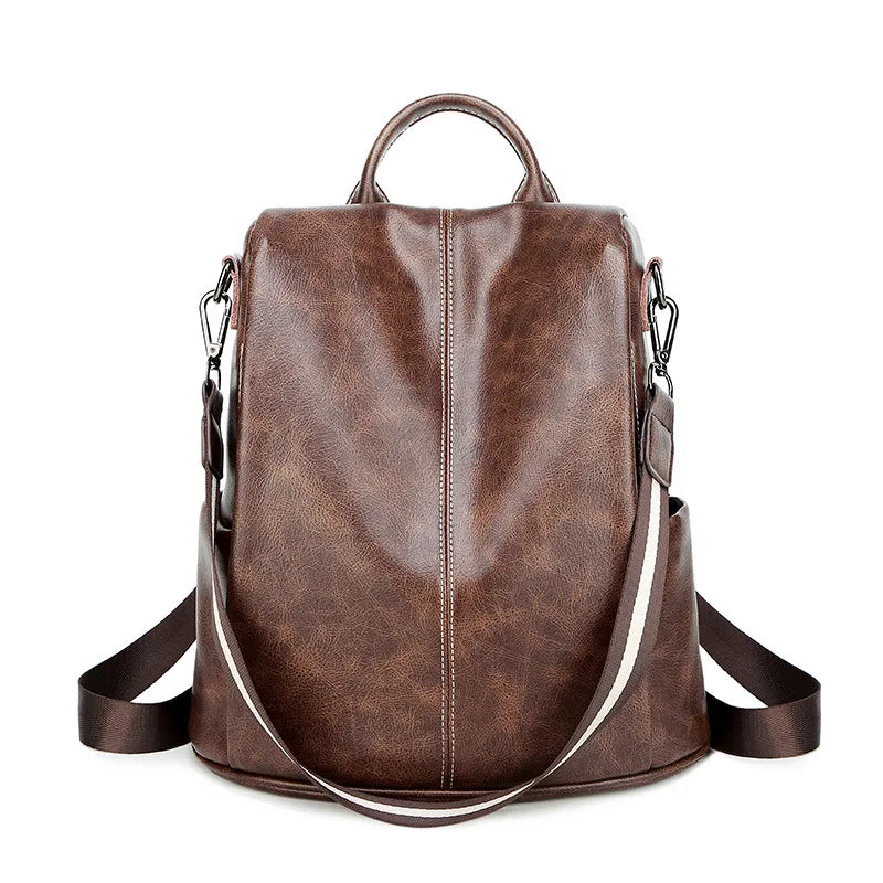 Large Capacity Soft Leather Backpack Travel Bag