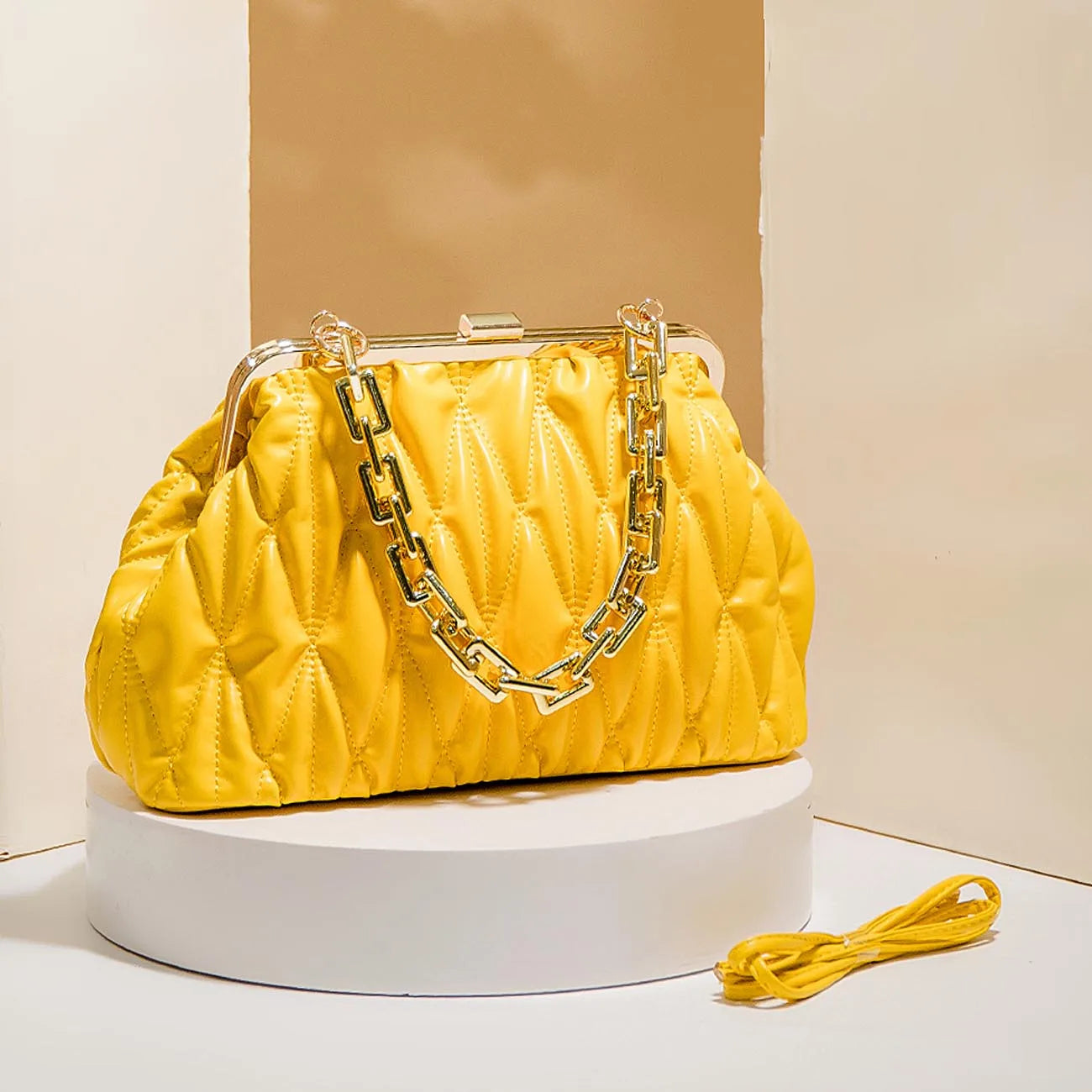 Quilted Soft Woven Shoulder Bag for Women