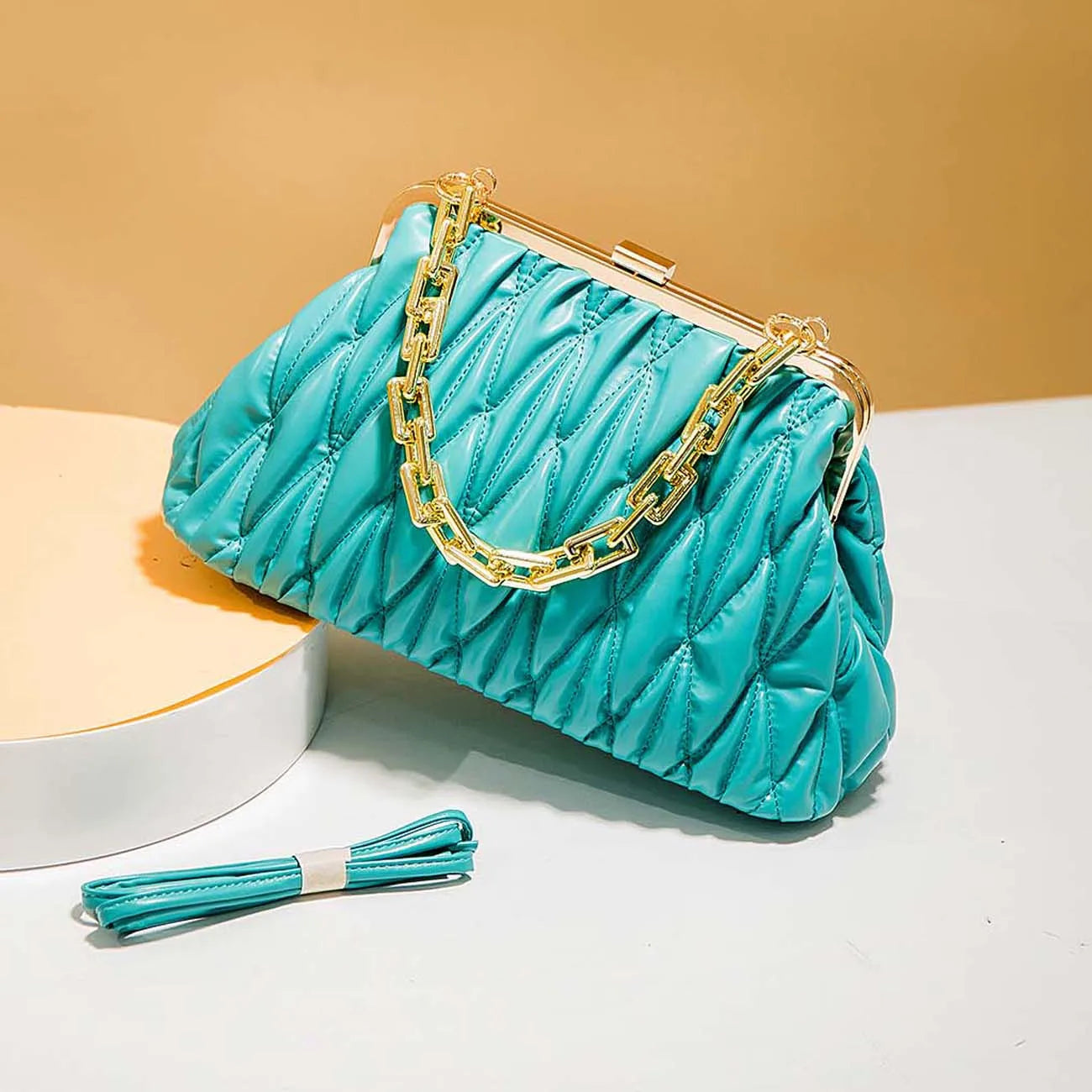 Quilted Soft Woven Shoulder Bag for Women