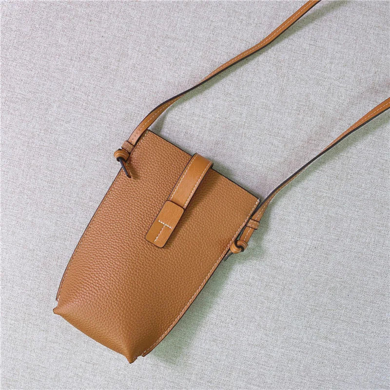 Cowhide Mini Phone Bag Lipstick Purse