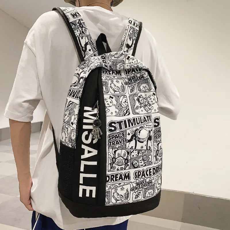 Graffiti School Backpack Large Capacity College Students Bookbag