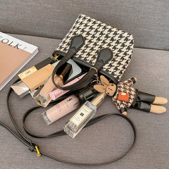 Houndstooth Large Capacity Handbag