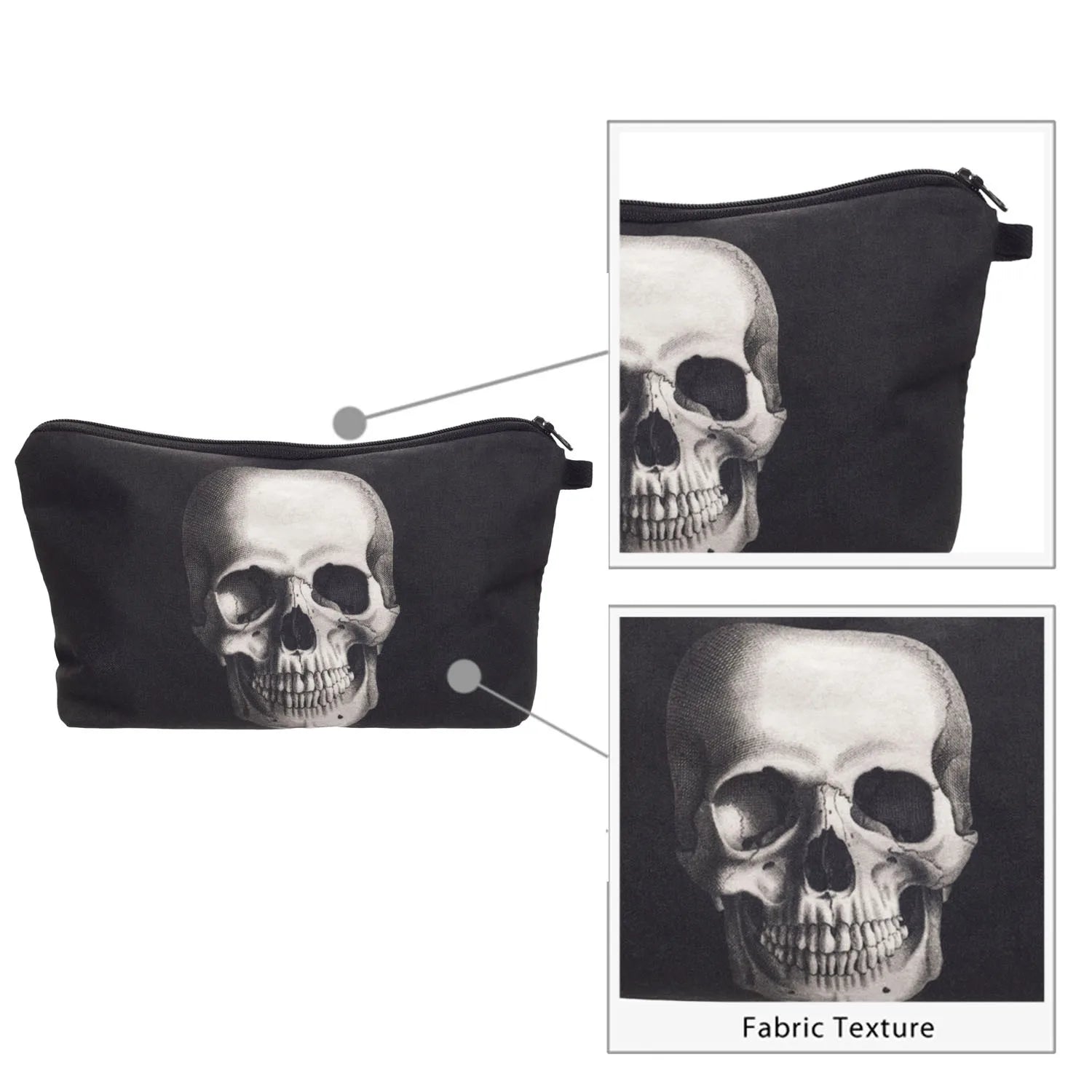 Skull Old-School Handbag Makeup Bag Organizer Kids Stationery Purse