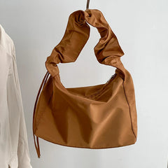 Women's Drawstring Pleated Bag Nylon Handbag