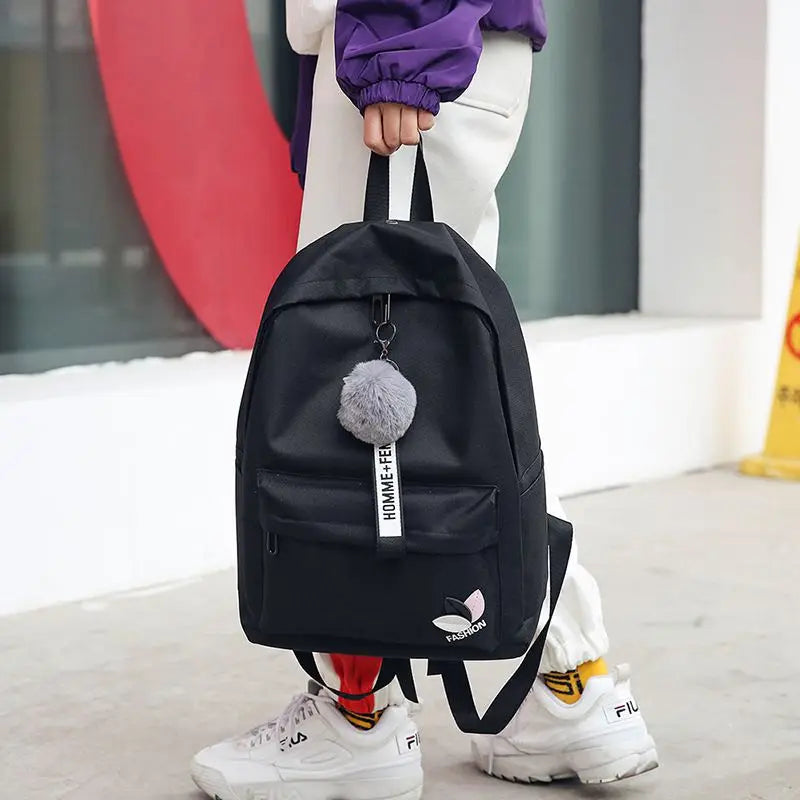 Nylon Printing School Backpack for Teenage Girls
