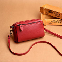 Solid Leather Small Bag Messenger Bag Female Bag Handbag