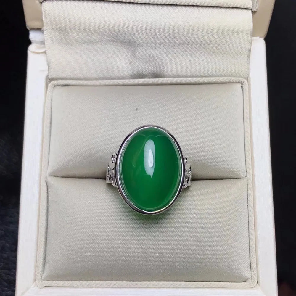 925 Silver Siberia Emerald Ring - Natural, Positive Energy