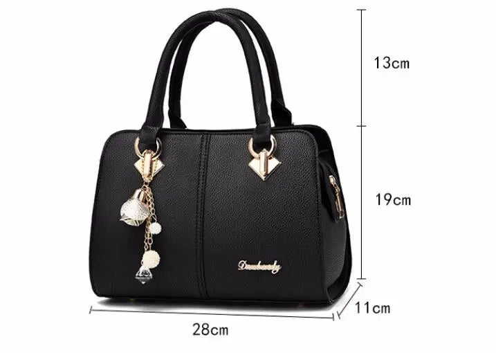 European American Pu Crossbody Bag Boston Handbag 28X11X19cm