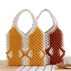 Woven Cotton Rope Handbag College Wind Net Bag