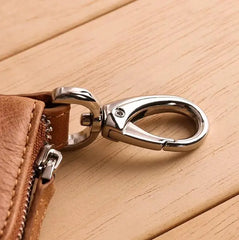 Vintage Leather Key Case with Zipper