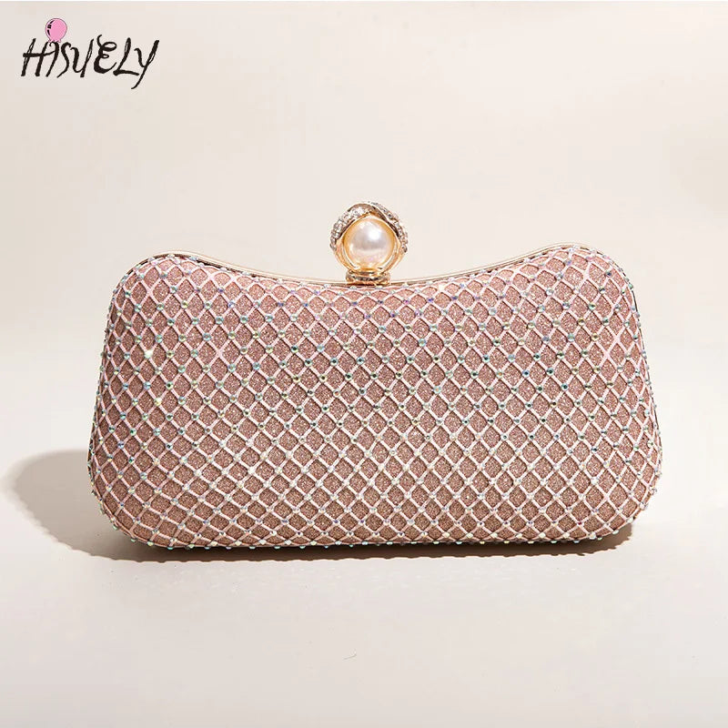 Rhinestone Dinner Clutch Bag, Diamond-Studded Shoulder Messenger Bag