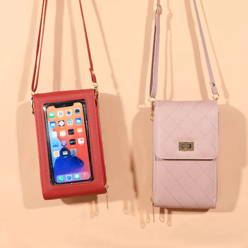 Women's Long Clutch Purse Lock Buckle Zipper Shoulder Bag