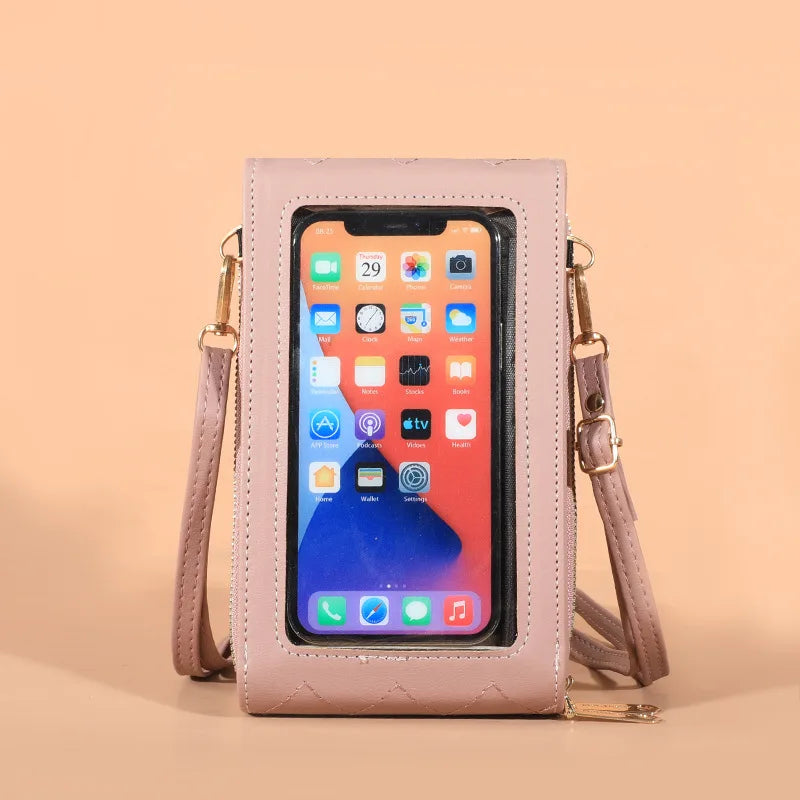 Women's Long Clutch Purse Lock Buckle Zipper Shoulder Bag