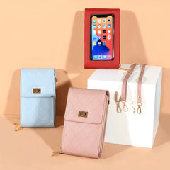 Women's Long Clutch Purse Lock Buckle Zipper Shoulder Bag