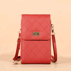 Women's Long Clutch Purse Lock Buckle Zipper Shoulder Bag