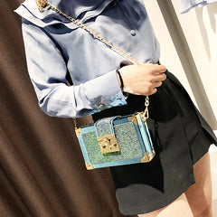 Women's Sequined Small Shoulder Bag with Chain - C001