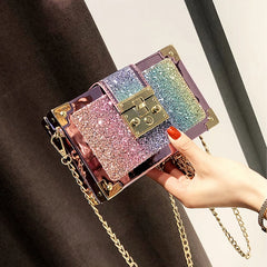 Women's Sequined Small Shoulder Bag with Chain - C001