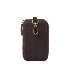 Vintage Leather Key Case Flip Cover Brown