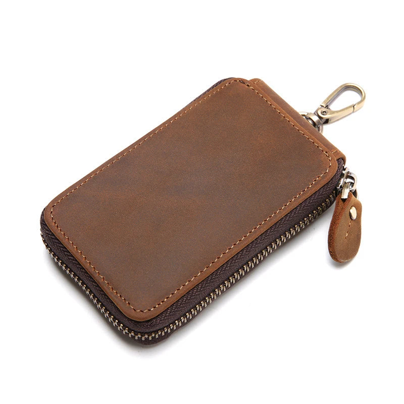 Vintage Leather Key Case Flip Cover Brown