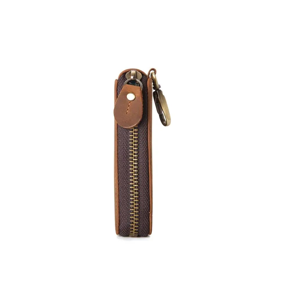 Vintage Leather Key Case Flip Cover Brown