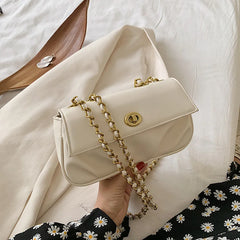 Urban One-Shoulder Chain Fold Cloud Messenger Lady Bag