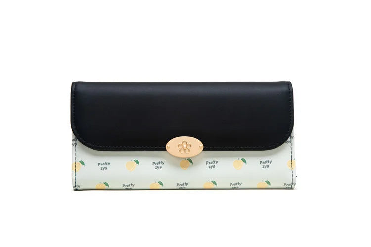 Women's Long Fashion Fruit Print Wallet Clutch