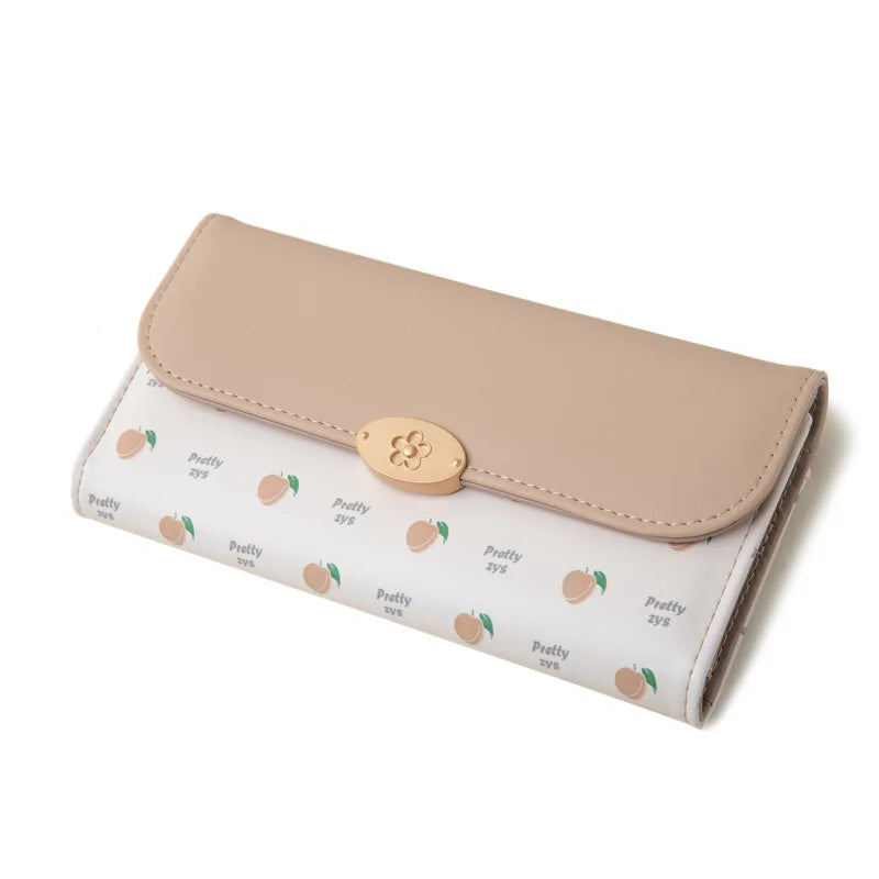 Women's Long Fashion Fruit Print Wallet Clutch