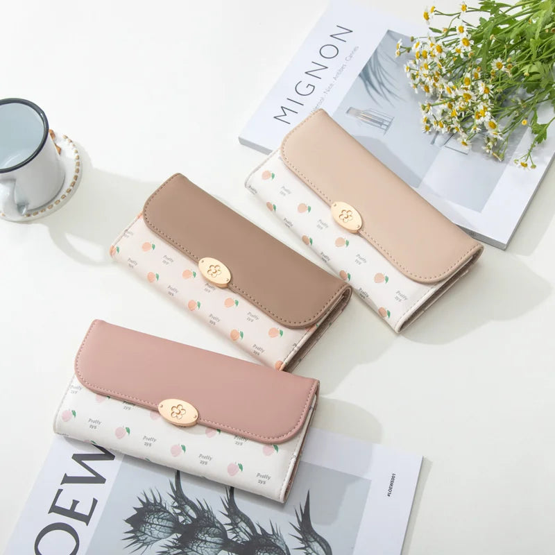 Women's Long Fashion Fruit Print Wallet Clutch
