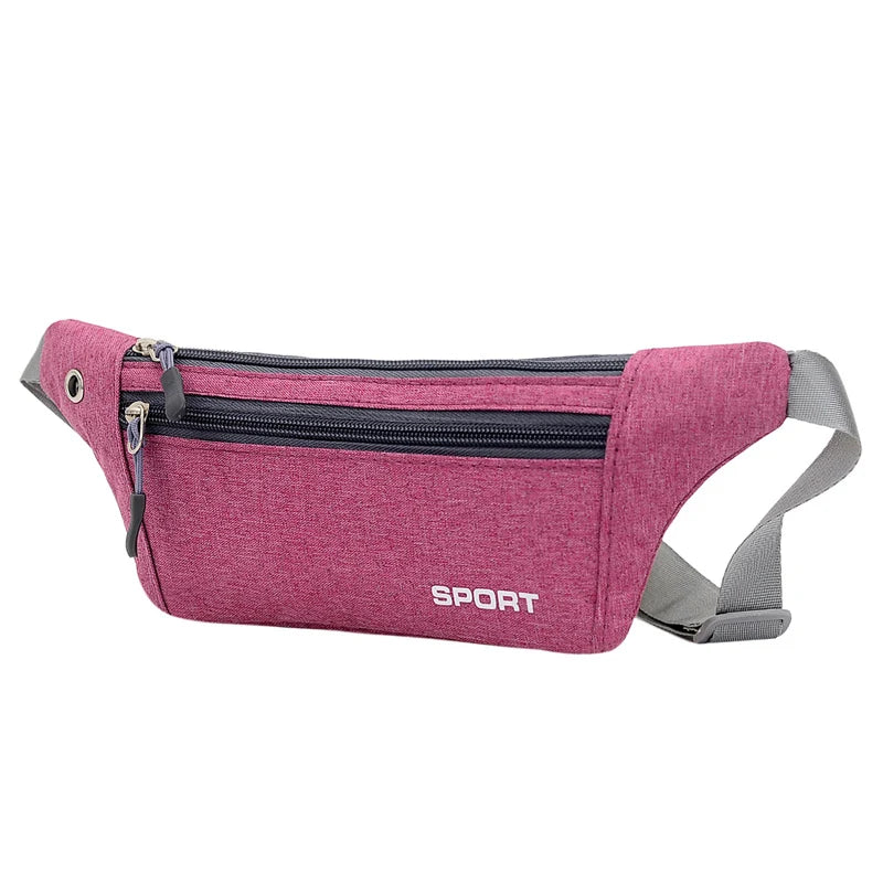 Pink Ladies Wallet Belt Bag with Multiple Pockets