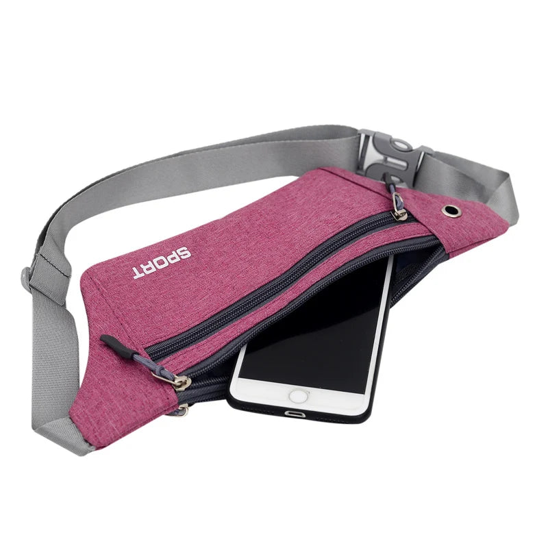 Pink Ladies Wallet Belt Bag with Multiple Pockets