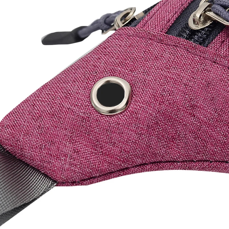 Pink Ladies Wallet Belt Bag with Multiple Pockets