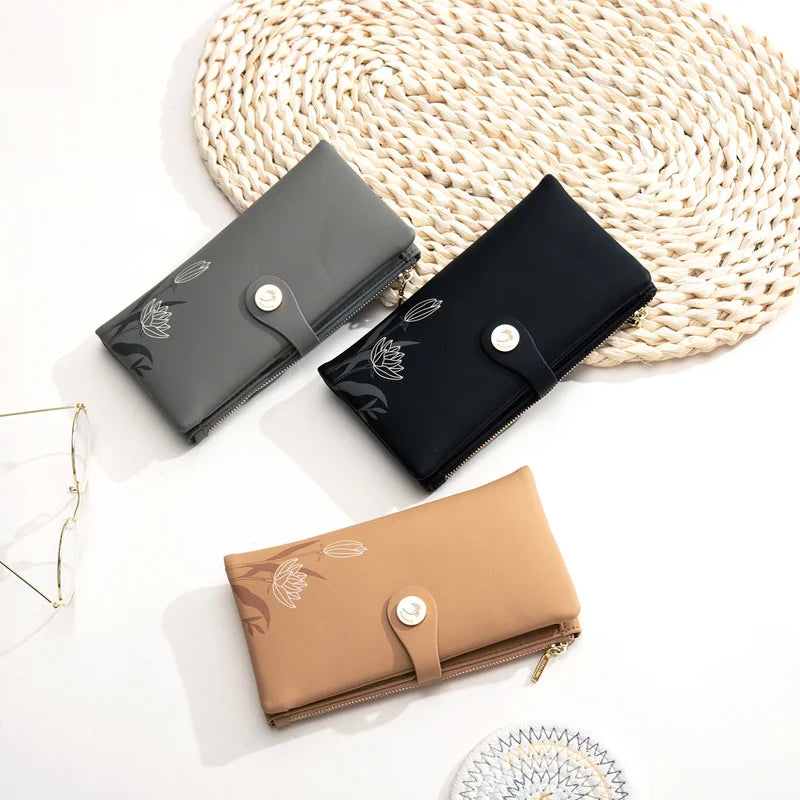Women's Long Wallet Zipper Buckle Handbag High Capacity Wallet