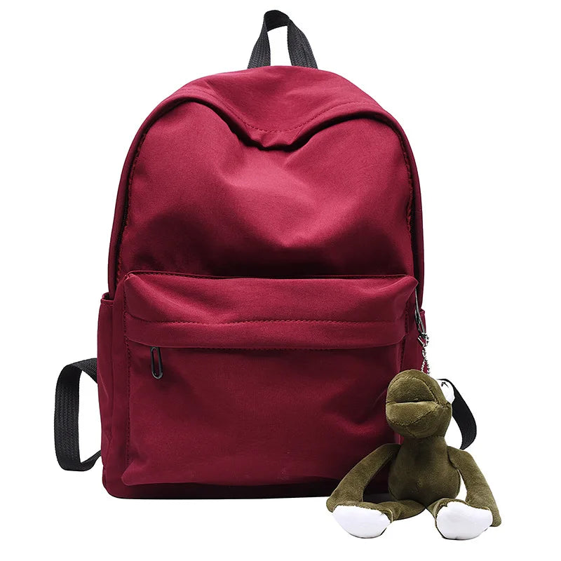 Waterproof Canvas Women Backpack Solid Backpacks Mochila Feminina Mujer