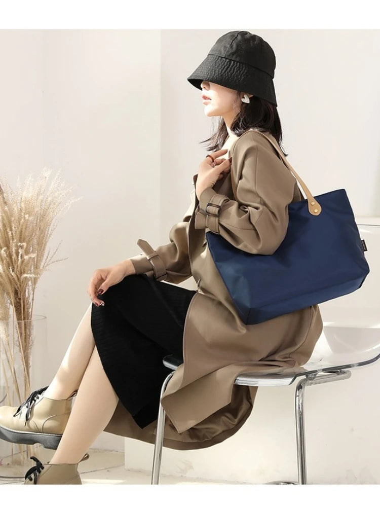 Waterproof Shoulder Bag Handbag Nylon Cloth Briefcase Large Capacity Tote Bag