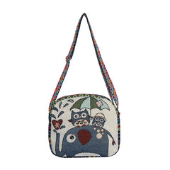 Women's Owl Messenger Bag Embroidered Ethnic Shoulder Bag