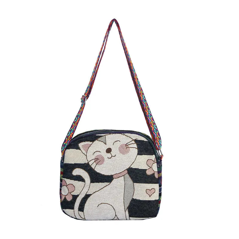 Women's Owl Messenger Bag Embroidered Ethnic Shoulder Bag