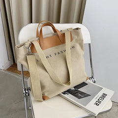 Women's Canvas Shoulder Bag with Adjustable Strap