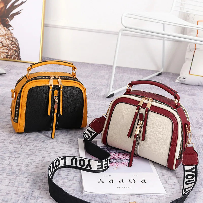 Women's Crossbody Bag with Belt Decoration