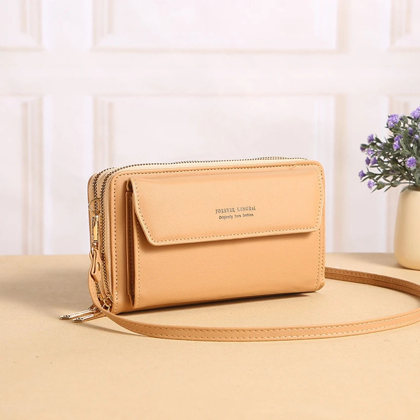 Women's Messenger Bag Shoulder Bag Double Zipper Mobile Phone Bag