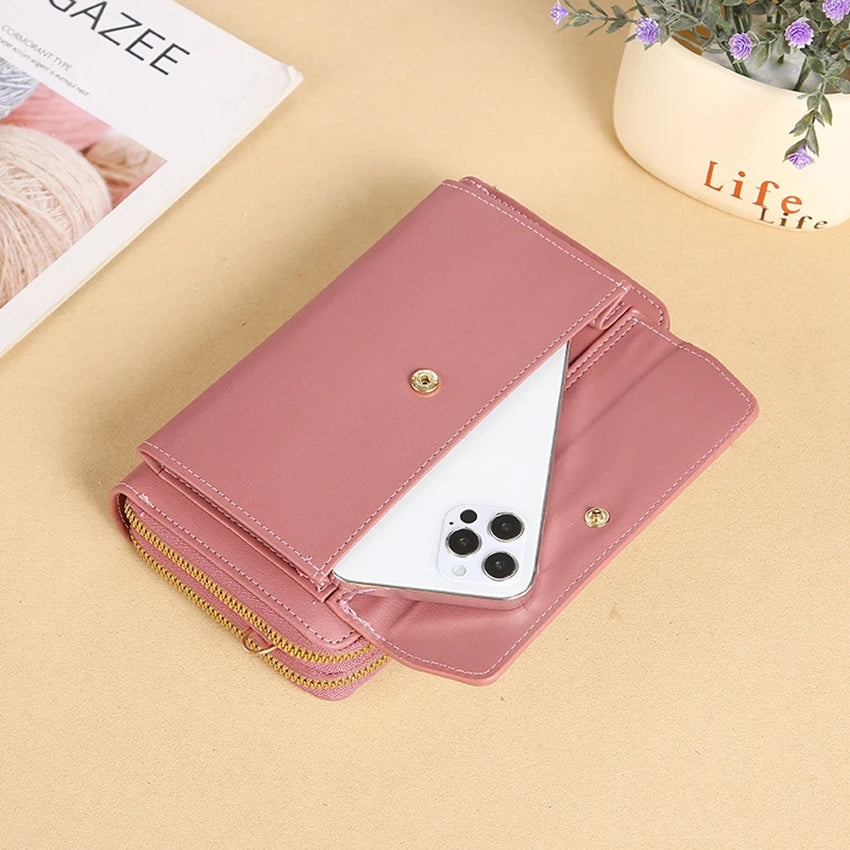 Women's Messenger Bag Shoulder Bag Double Zipper Mobile Phone Bag