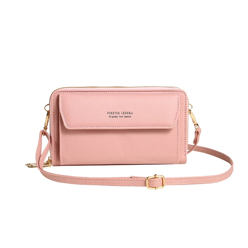 Women's Messenger Bag Shoulder Bag Double Zipper Mobile Phone Bag