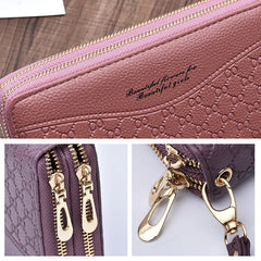 Large Capacity Women's Double Zipper Hand Holding Purse