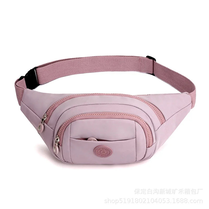 Women's Sports Waist Bag Nylon Multi-layer Chest Backpack