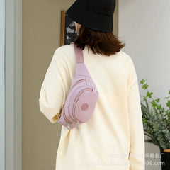 Women's Waist Bag Printing Large Capacity Nylon Cloth Storage Chest Bag