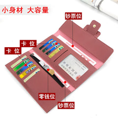 Women's Long Three Fold Pu Wallet Zero Wallet Card Position Hand Bag