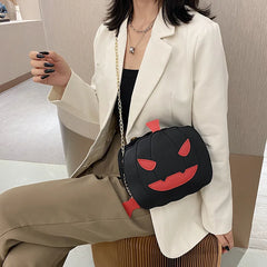 Devil Pumpkin Shaped Handbag Halloween Crossbody Bag
